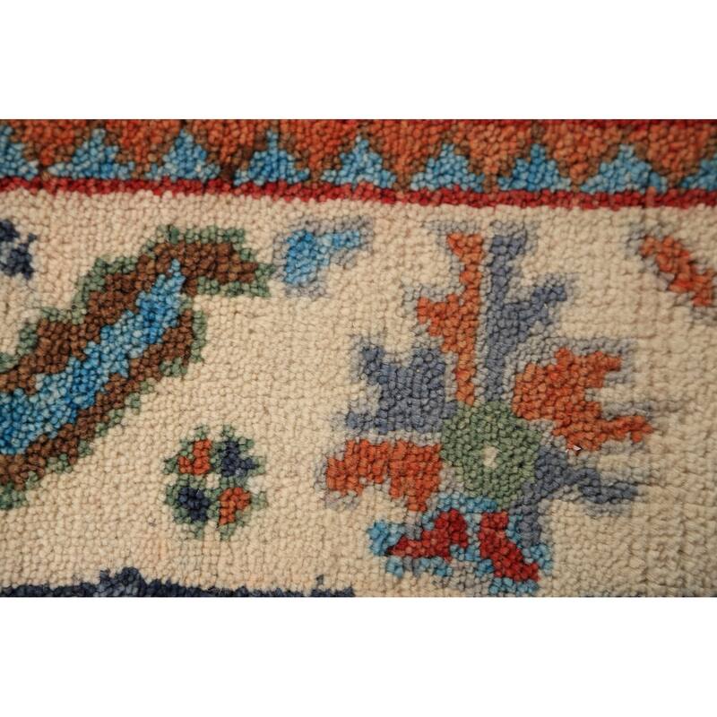 Blue Oushak Oriental Rug Transitional Handmade Wool Carpet - 4'1"x 5'11"