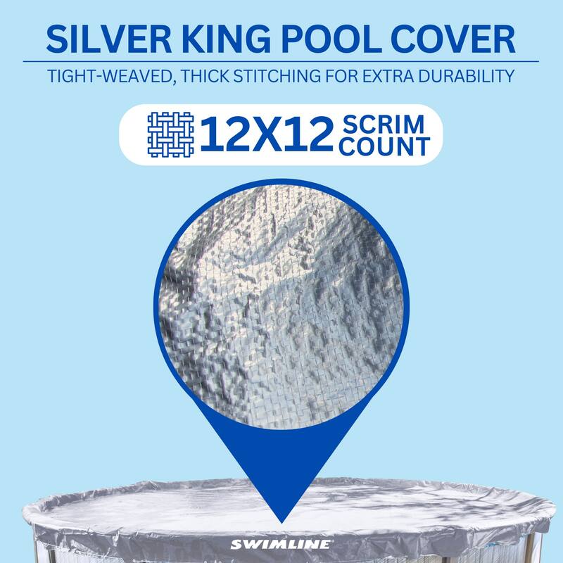 Swimline Hydrotools Silver King Winter Cover for 18 Ft Above Ground Round Pools - 8.8