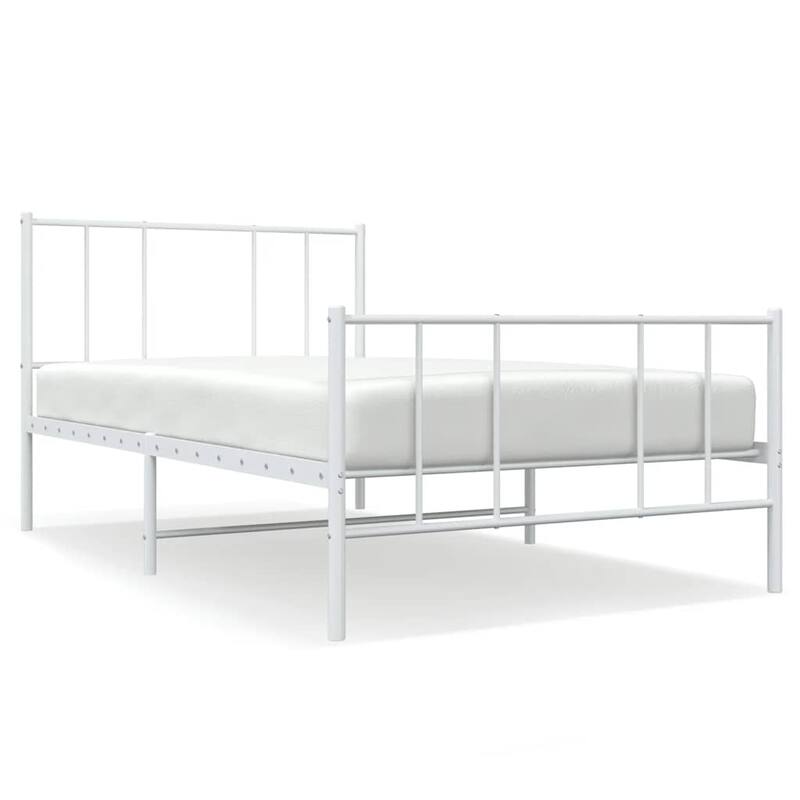 vidaXL Metal Bed Frame with Headboard, No Mattress