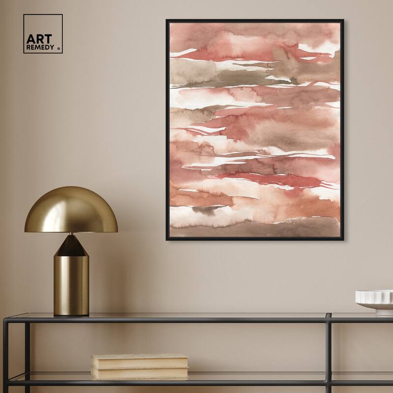 Art Remedy Tone Tinted Powders Framed Boho Abstract 1 Piece Canvas Wall Art