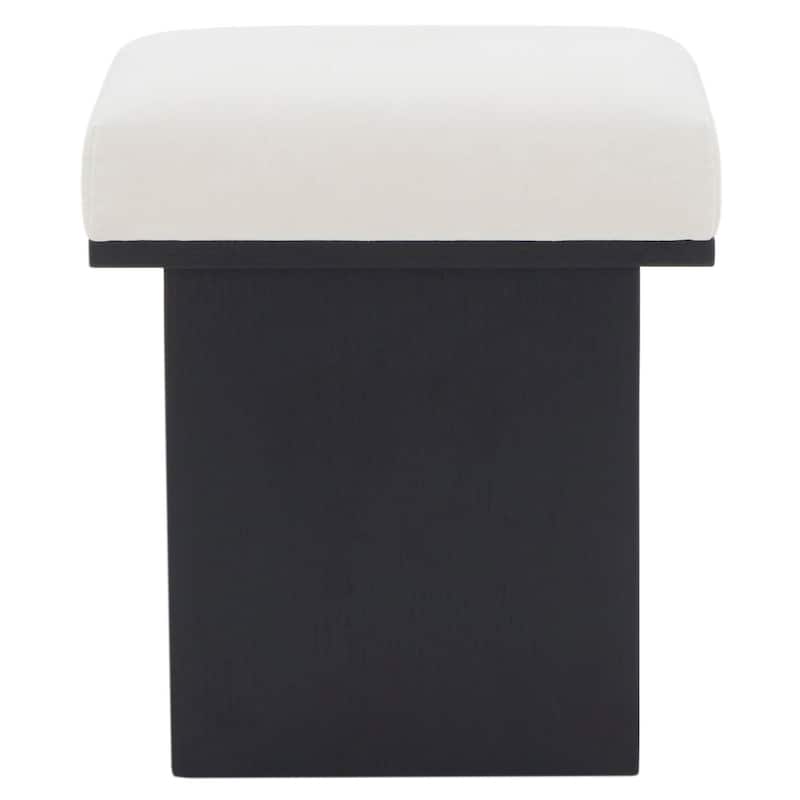 SAFAVIEH Couture Bourke Velvet And Wood Square Ottoman