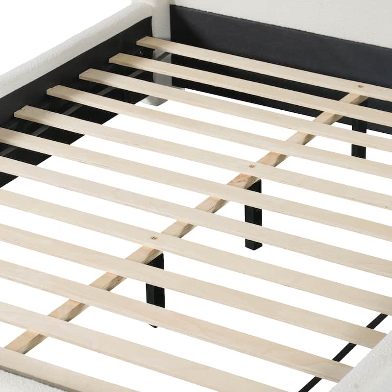 Christopher Knight Home - Modern Upholstered Boucle Frame with Wingback Headboard