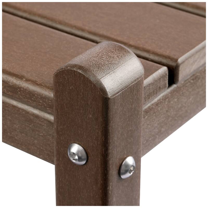 Polytrends Laguna Hdpe All Weather Outdoor Patio Two Shelf Square Table