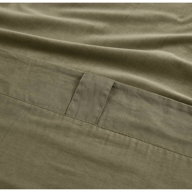 Brooklyn Loom Matte Cotton Velvet Window Curtain with Back Tab