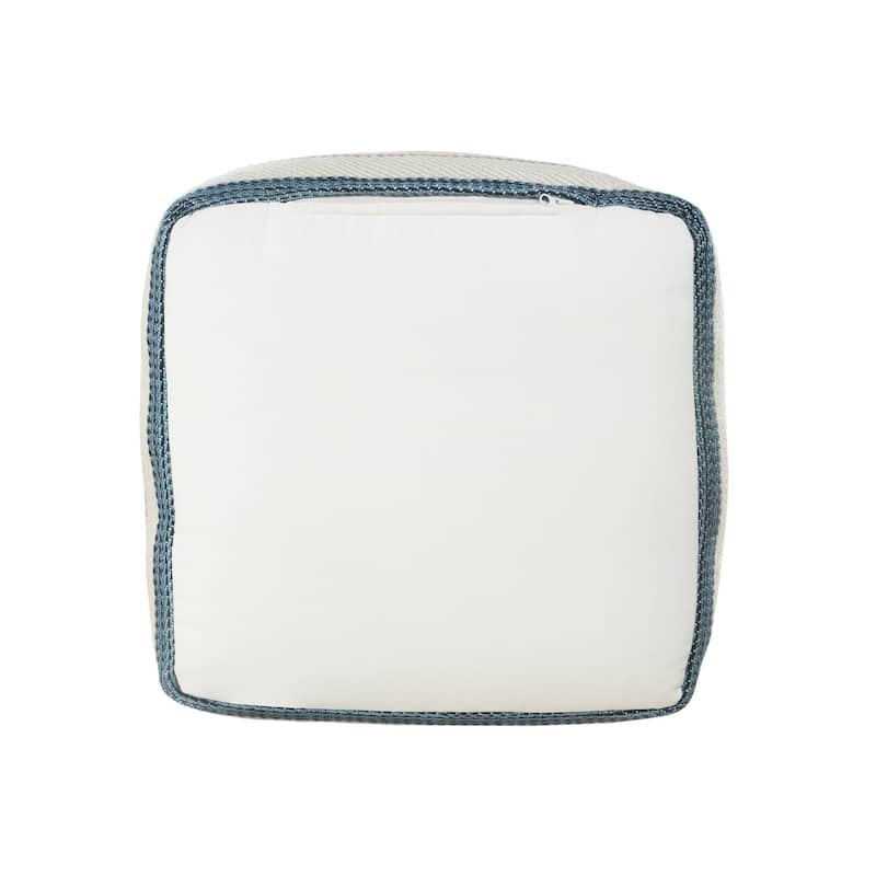 20" Multicolored Striped Square Pouf Ottoman