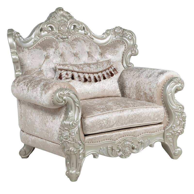 Best Master Furniture Cavari Champagne Pearl Traditional Accent Chair - Champagne