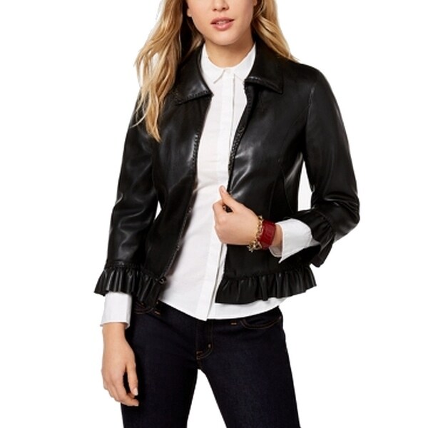 tommy hilfiger leather jacket womens
