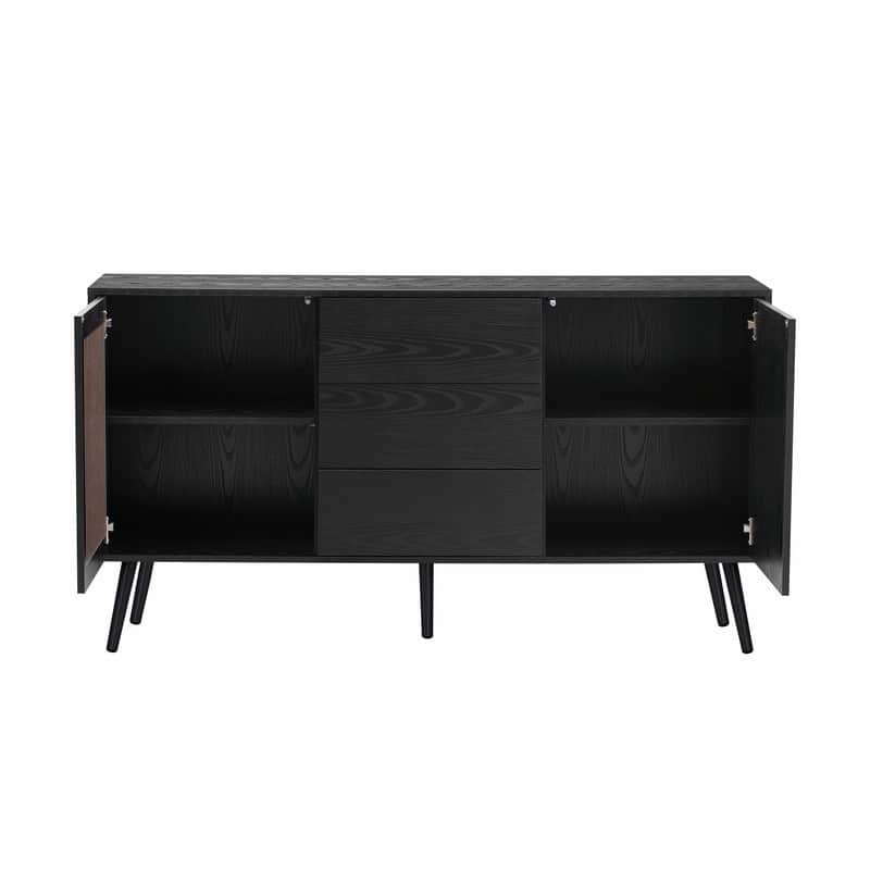 Modern Cabinet with 2 Doors and 3 Drawers