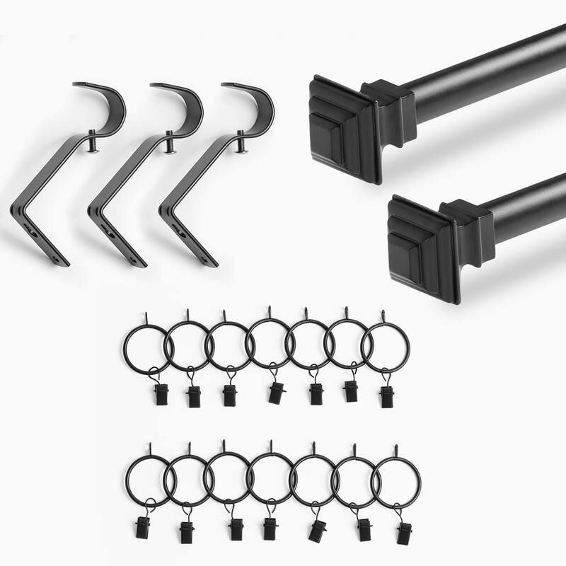 Exclusive Fabrics Modern Square Extendable Metal Rod Set, 52 - 144