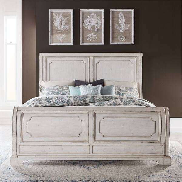 Abbey Road Porcelain White California King Sleigh Bed On Sale Overstock 30551600