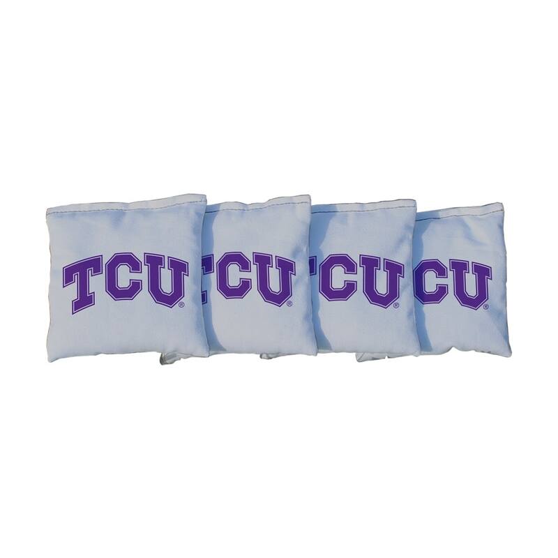 Texas Christian University TCU Horned Frogs Grey Cornhole Bags - All-Weather Resin Filled
