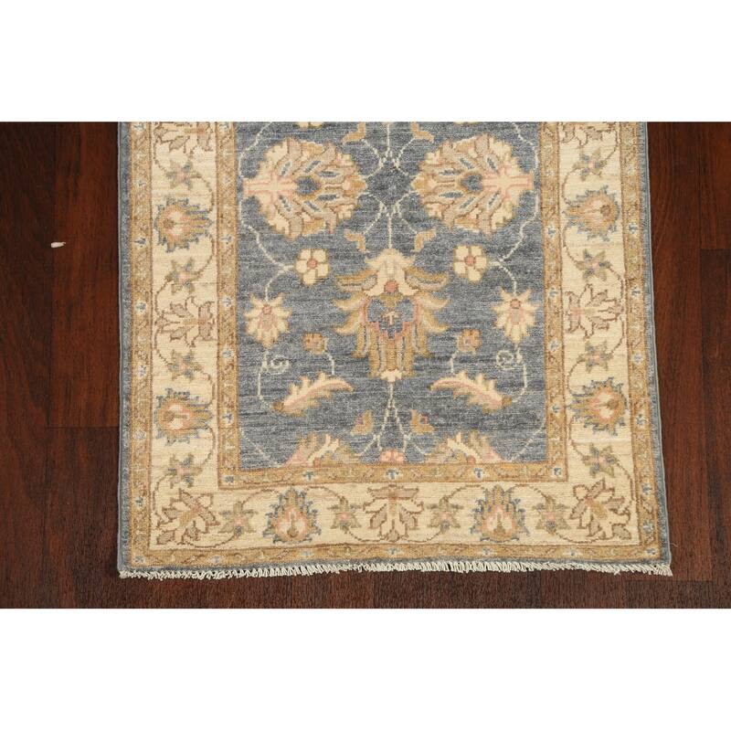 Vegetable Dye Floral Oriental Peshawar Chobi Runner Rug Hand-knotted - 2'8" x 9'8"