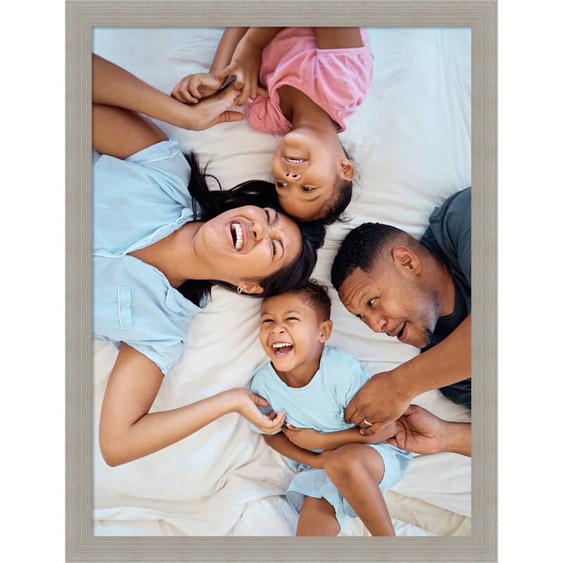 Woodgrain Stripe Blonde Framed Picture Frame, Photo Frame - 18x24 - Woodgrain Stripe Grey