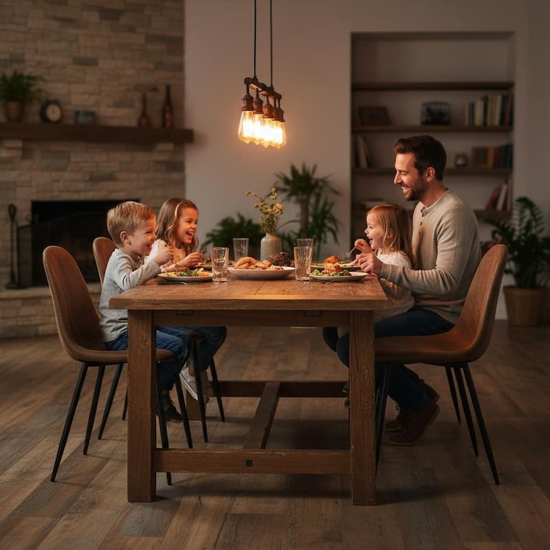 Homylin Charlton Brown Faux Suede Dining Chairs (Set of 4)