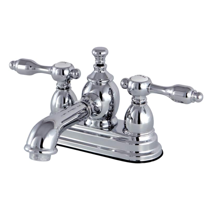 Kingston Brass Tudor Centerset Bathroom Faucet - Free Metal Pop-Up - Polished Chrome