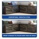 preview thumbnail 13 of 20, Moasis L-Shaped Corner Bench Seating with Wooden Storage Chest and Hidden Storage