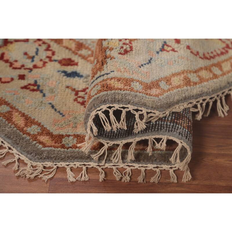 Floral Heriz Serapi Oriental Octagon Area Rug Wool Carpet - 6'0"x 5'11"