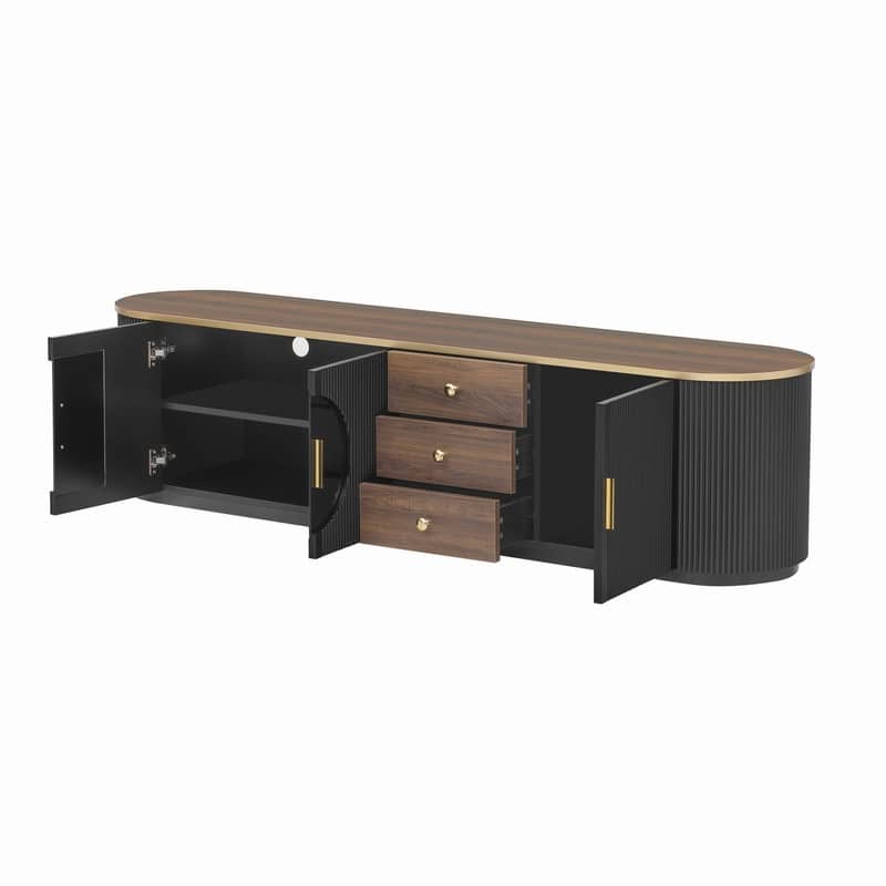 Modern TV Stand with 3 Drawers and Shelf for TVs Up to 80" for Living Room Entertainment Center