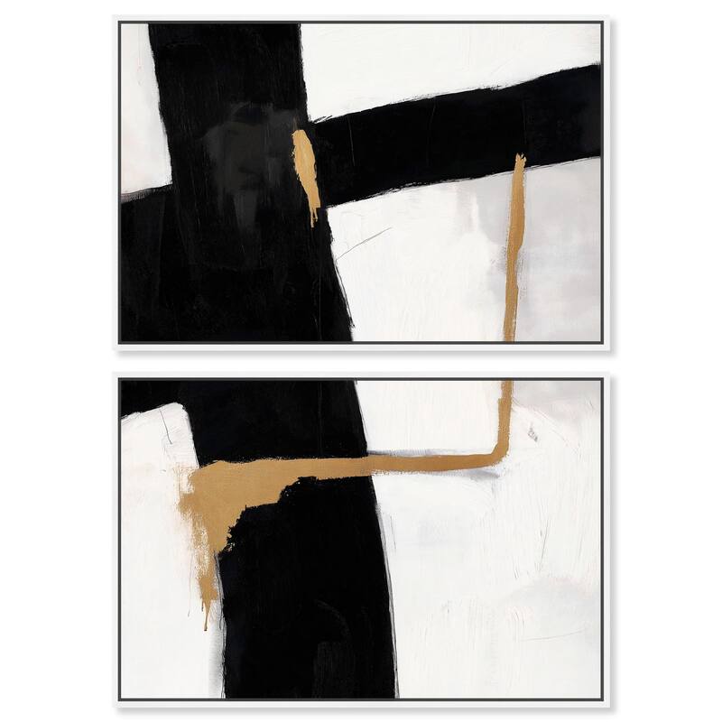 Urban Grid III Canvas Set of 2 by Art Remedy - 54" x 36" - White