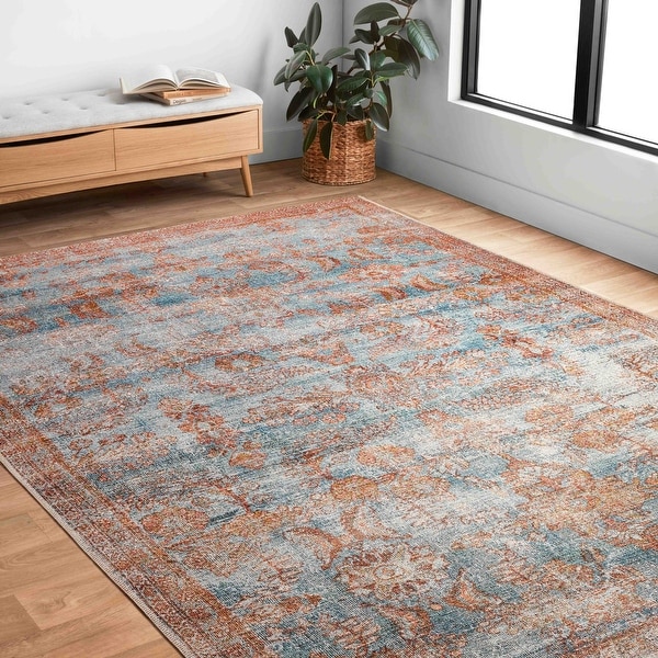 Alexander Home Luciano Distressed Botanical Indoor/ Outdoor Rug. Opens flyout.
