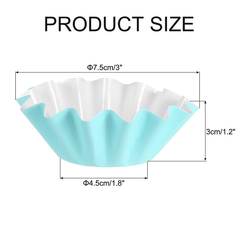 50 Pcs Cupcake Liners, Muffins Paper Baking Cups Wrappers Standard - Blue