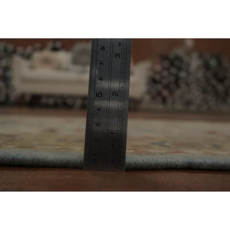 Hand Knotted Oriental 100% Wool Carpet Traditional Floral Navy Blue & Blues Ziegler Area Rug - 4' 0'' X 2' 0''