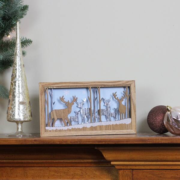 Shop 10 5 Lighted Wooden Reindeer Shadow Box Christmas Decoration