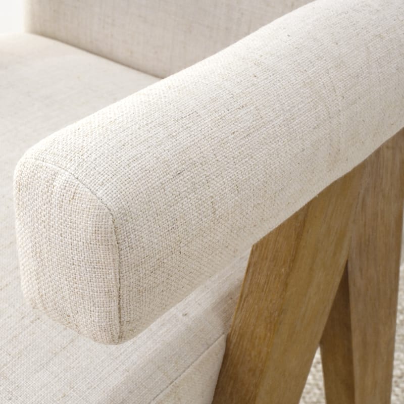 Linen Counter Stool with Arms