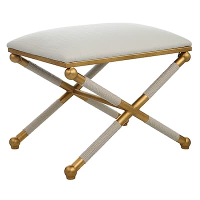 Uttermost Socialite White Small Bench - 24"x 20.25"x 17"