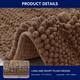 Subrtex Non-slip Bathroom Rug Chenille Soft Striped Plush Bath Mat