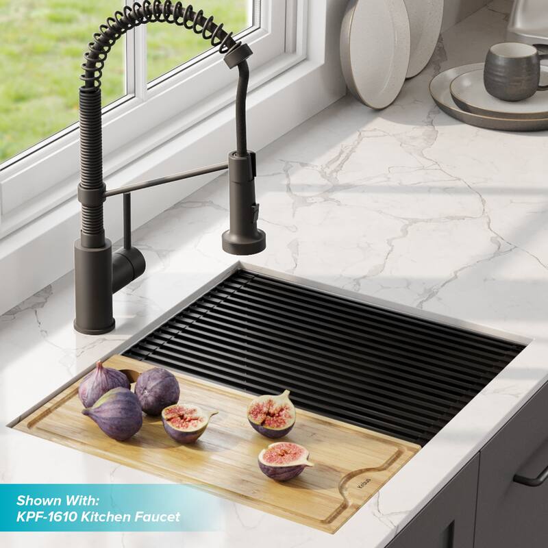 KRAUS Kore Workstation Undermount Stainless Steel Kitchen Sink