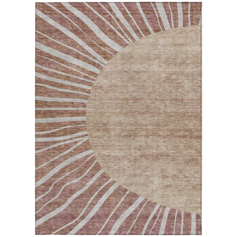 HomeRoots Abstract Transitional Rectangle Outdoor Rug