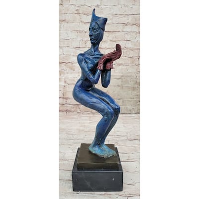 Signed And Numbered Genuine Bronze Jester Clown Sculpture Figurine By Vitaleh