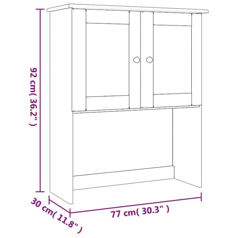 vidaXL Dresser Top ALTA 30.3"x11.8"x36.2" Solid Wood Pine - 30.3" x 11.8" x 36.2"