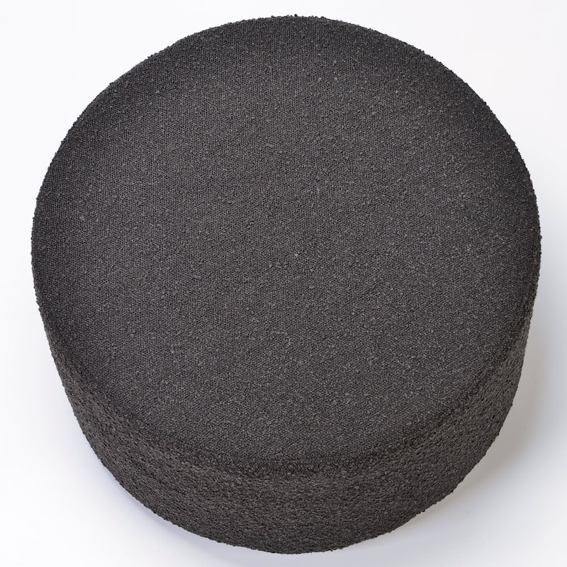 KINWELL Round Upholstered Pouf Ottoman Footrest