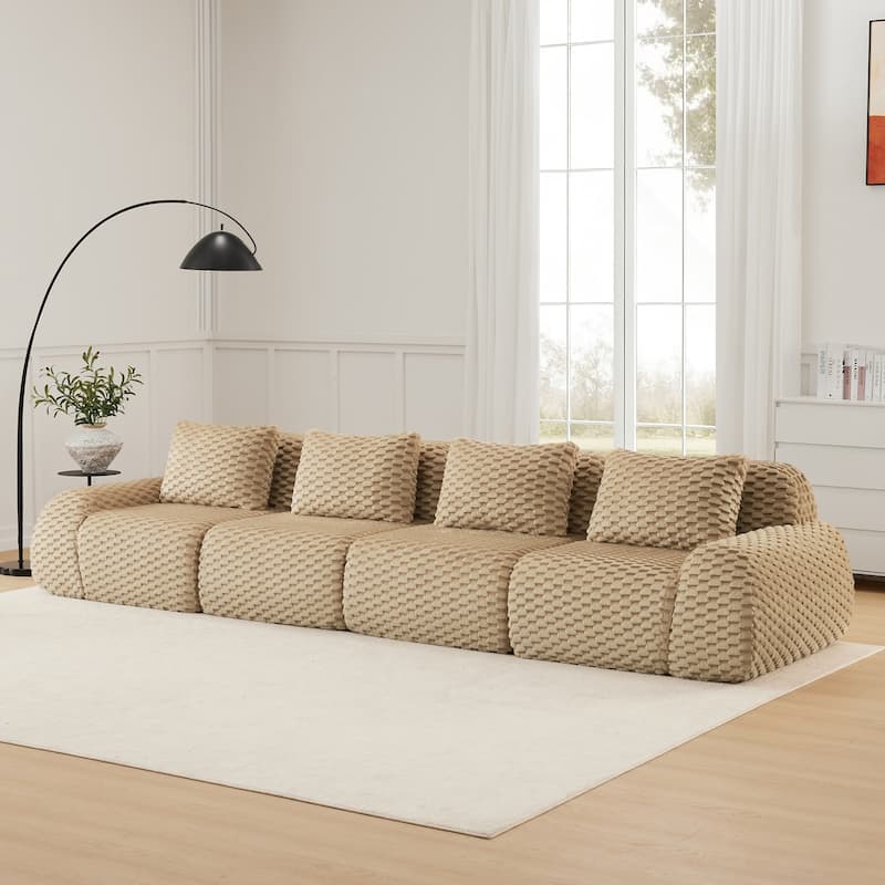 146" Modern Modular Sectional Sofa for Living Room,Oversized 4-Seater Couch,Boneless Sofa,Deep Seat