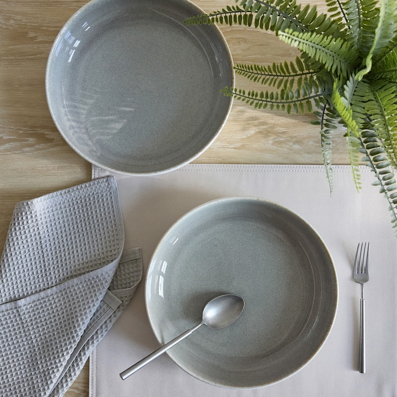 Sango Resona Blue/Black 10" Large Ceramic Serving Bowl (Set of 2), 64.25 oz