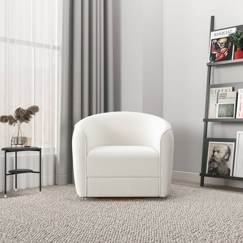 Lantern Mid-Century Modern Round Back Swivel Chair