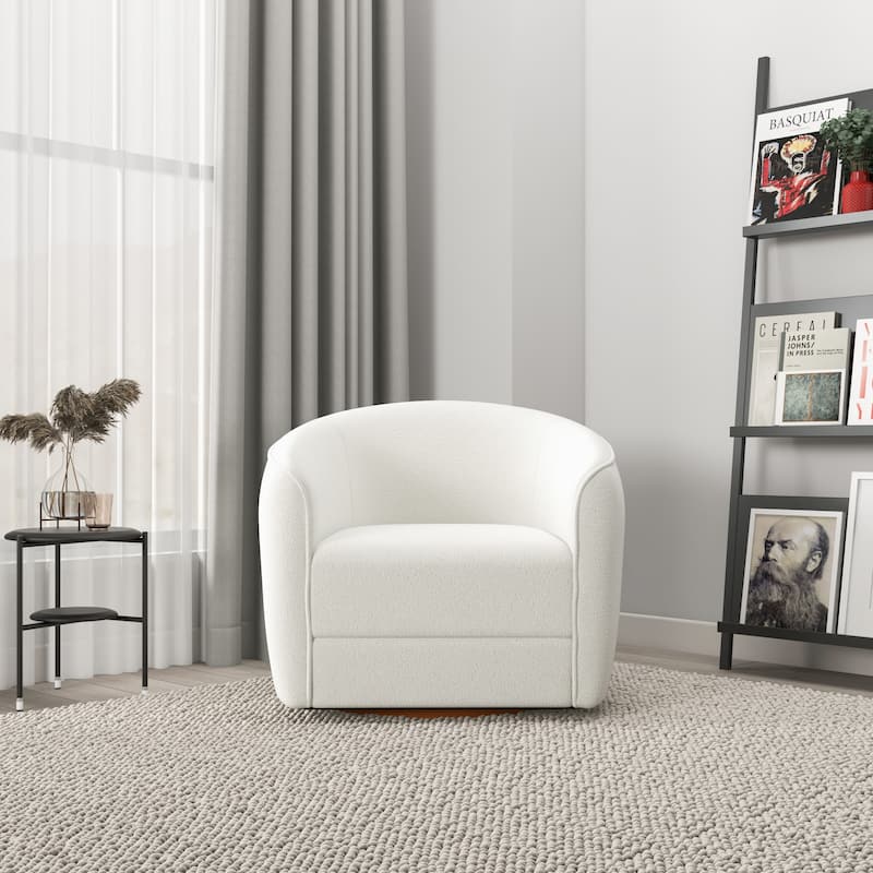 Lantern Mid-Century Modern Round Back Swivel Chair