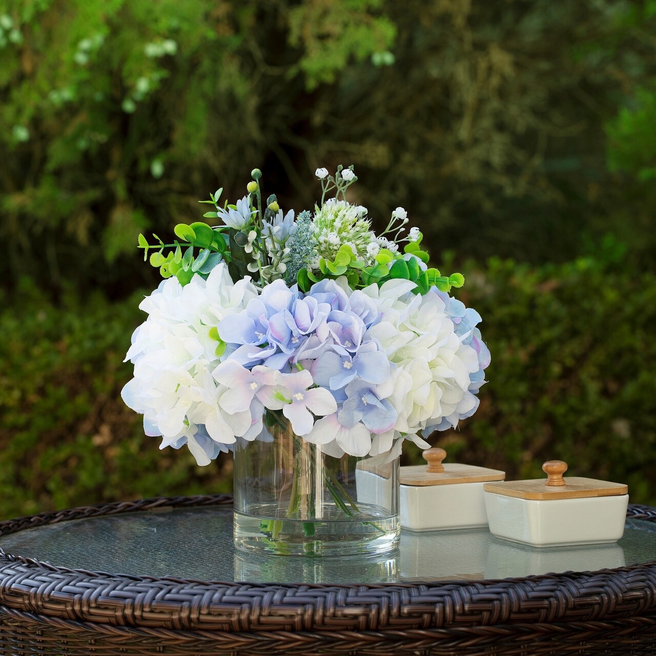Enova Floral Mixed Artificial Hydrangea Flower Arrangement in