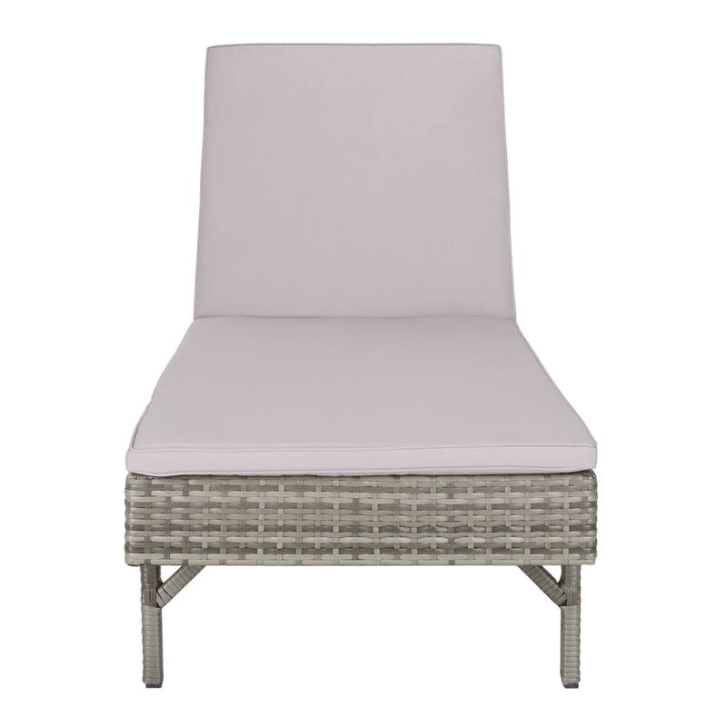 SAFAVIEH Outdoor Sanaa Sun Lounger with Cushion - 25Wx77Dx41H