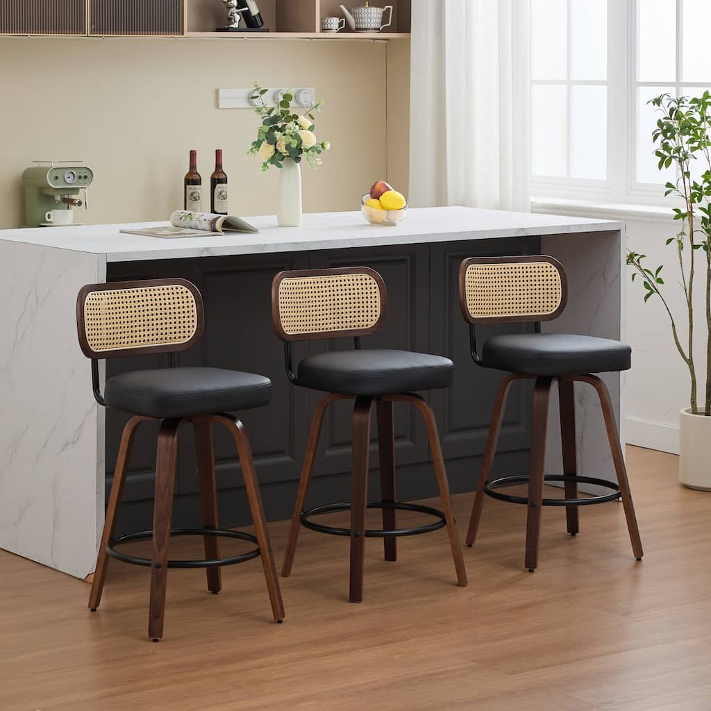 Set of 3 Swivel Counter Height Bar Stools