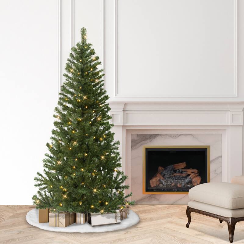 Puleo International 6' Pre-Lit Canadian Spruce Artificial Christmas Tree