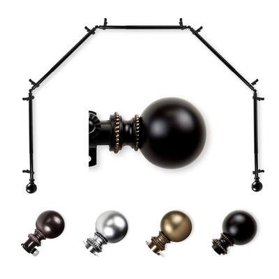 Elias 13-16" 5-Sided Bay Window Curtain Rod - Steel Drapery Rod - Home Imports Emporium - 48