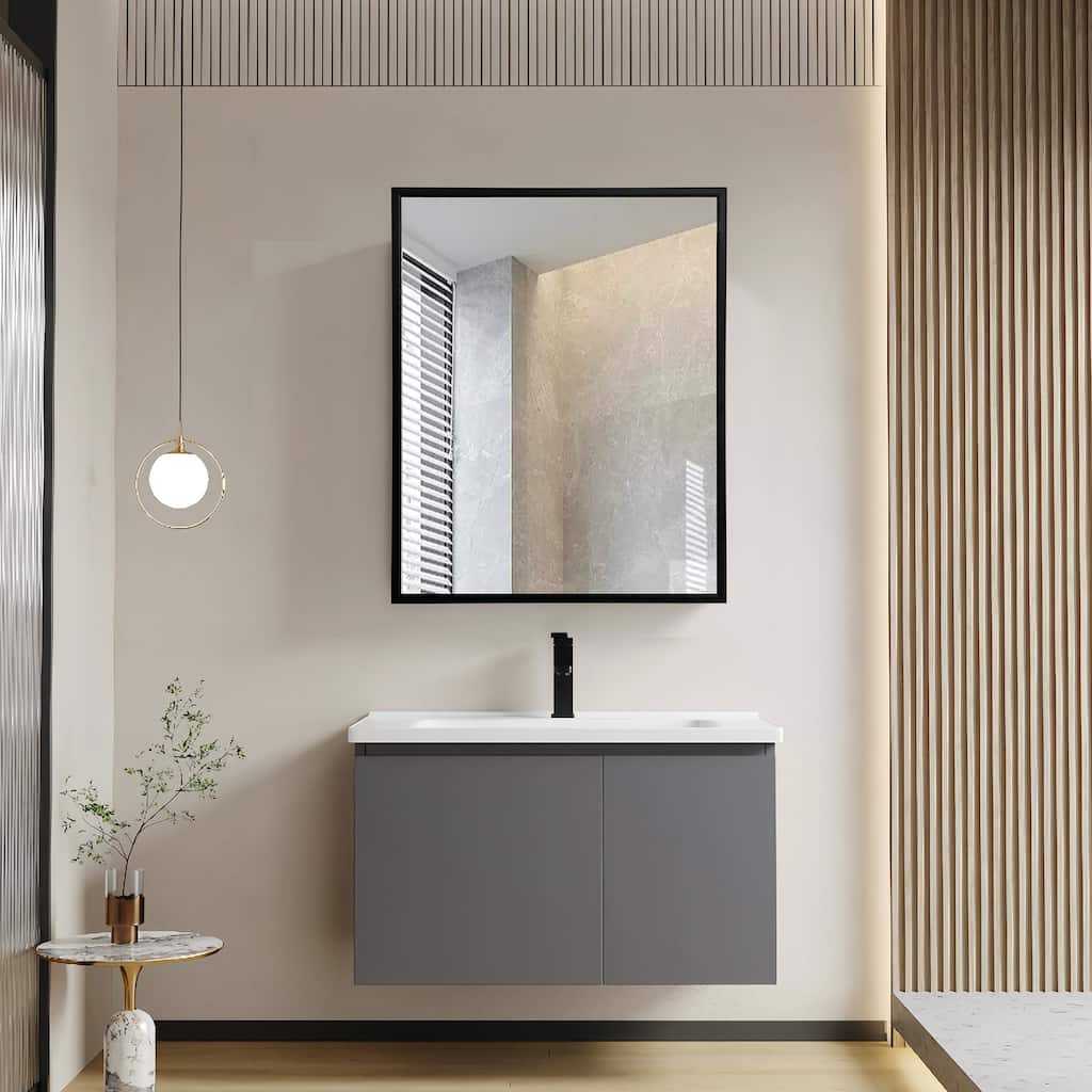 Rectangular Metal Medicine Cabinet with Mirror