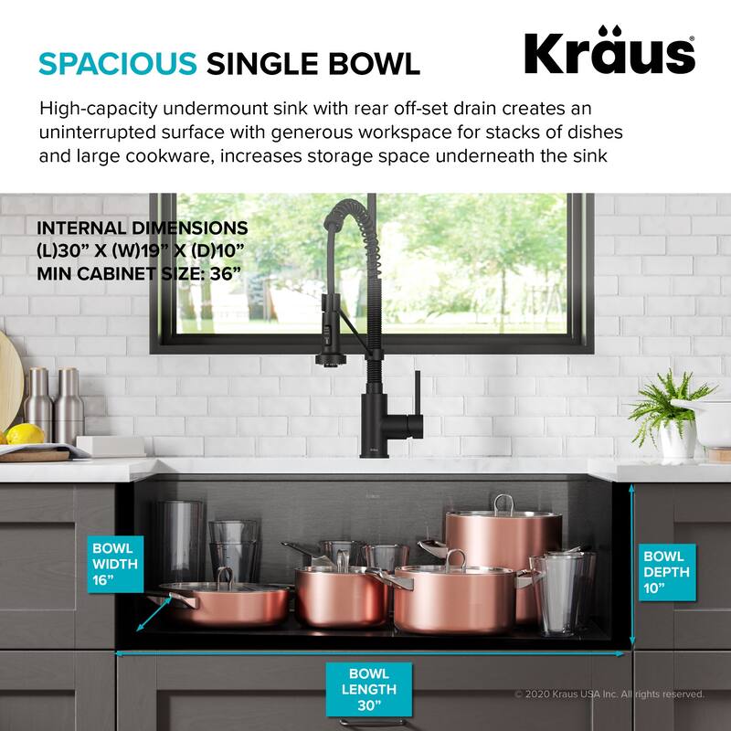 KRAUS Kore Workstation Undermount Stainless Steel Kitchen Sink