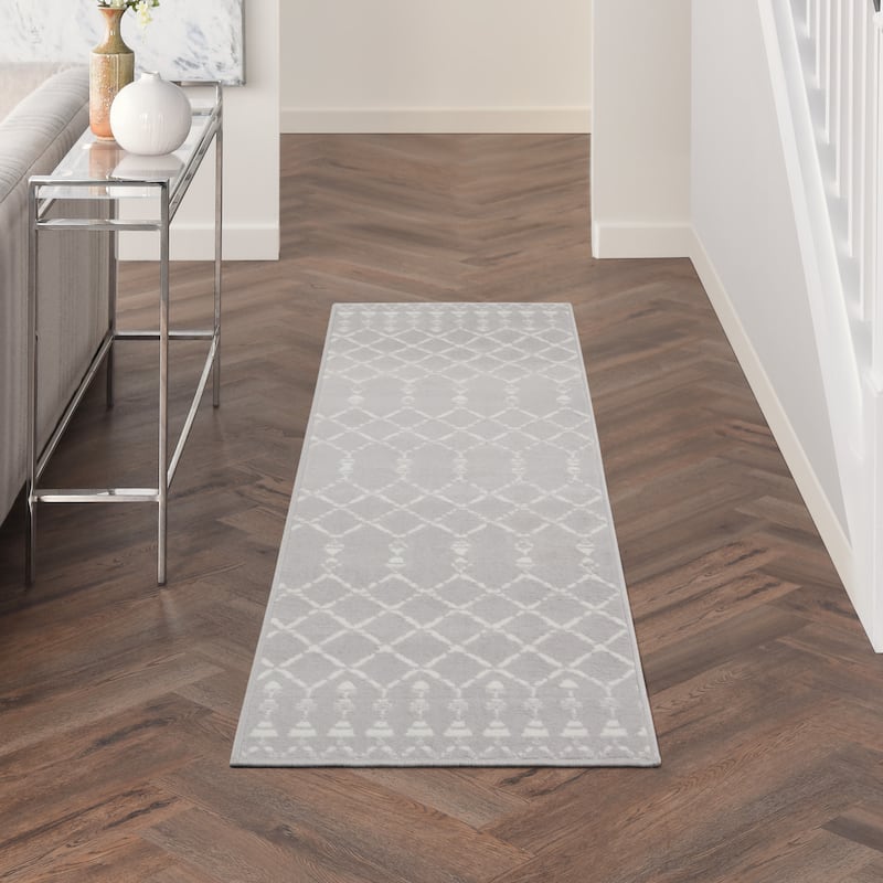 Nourison Whimsicle Moroccan Bohemian Area Rug - 2' x 6' - Grey - Runner
