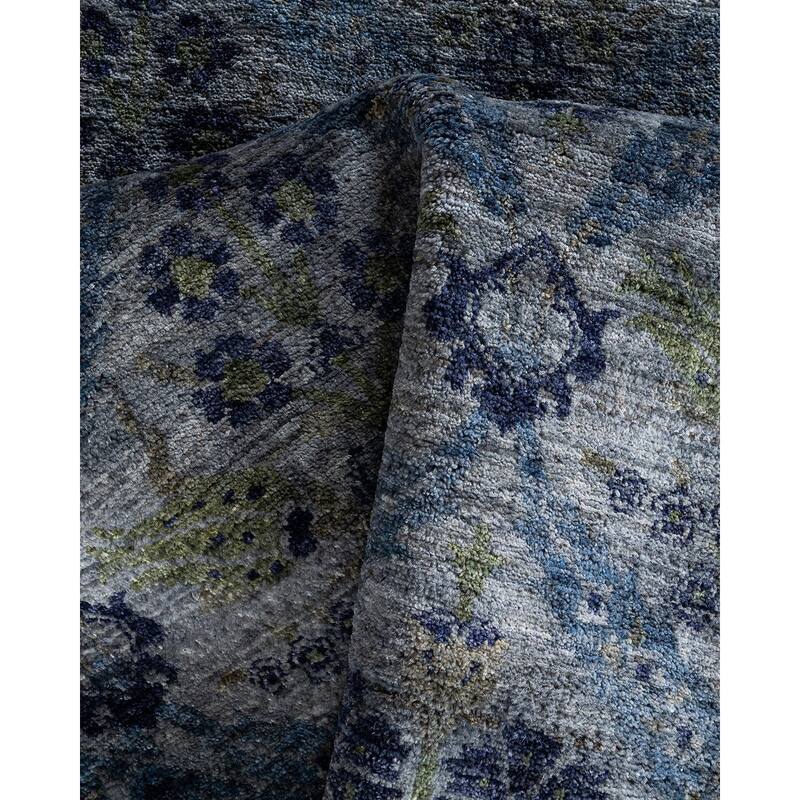 Vibrance One-of-a-Kind Hand-Knotted Area Rug - Gray, 8' 1" x 8' 1" - 8' 1" x 8' 1"