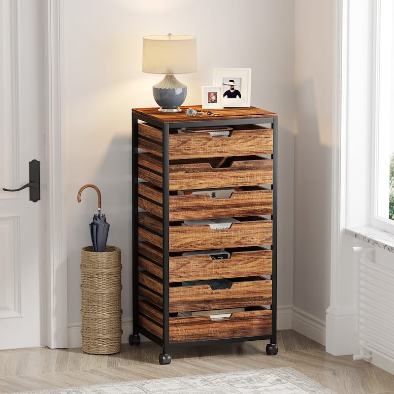 5-Drawer Chest & Wood 7 Drawer Storage Dresser Cabinet