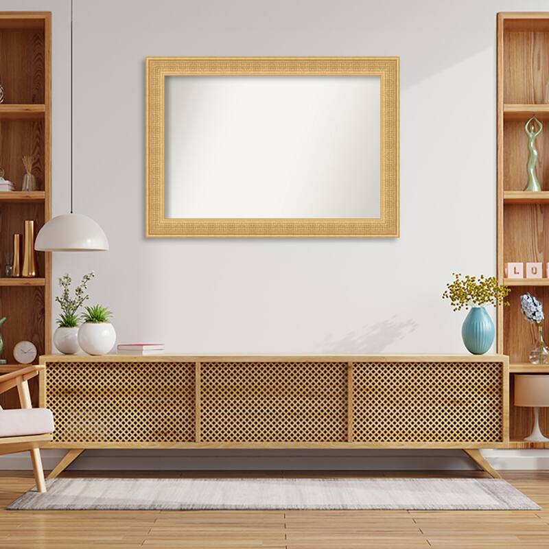Trellis Non-Beveled Wood Framed Wall Mirror - Trellis Gold